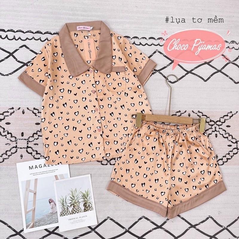 Đồ bộ Choco Pijama - Bộ ngủ lụa cao cấp đùi cộc chất siêu mát siêu mềm