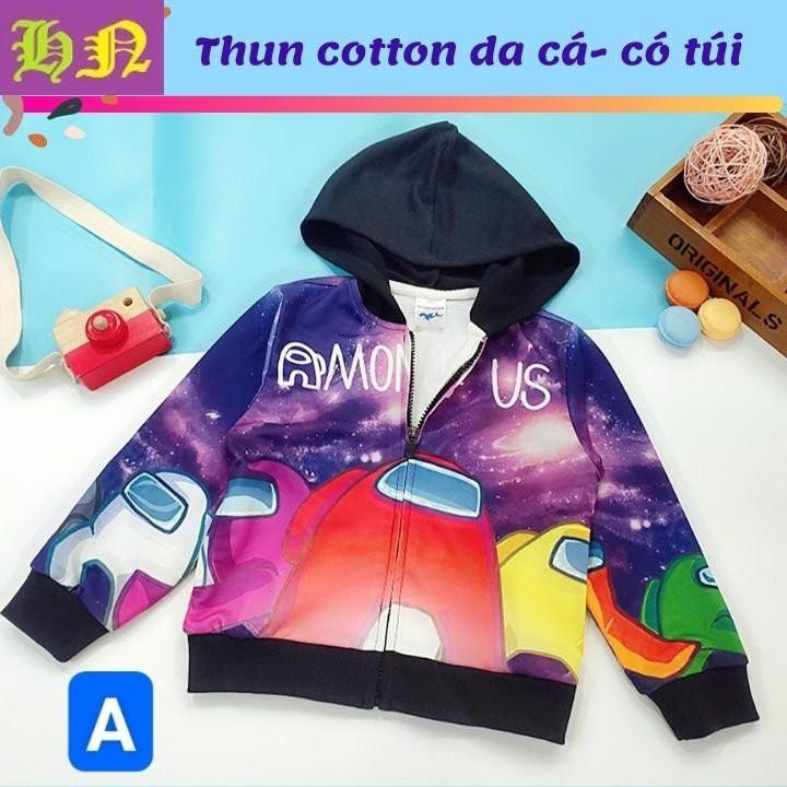 Áo khoác Among US trẻ em từ 23-42kg- Áo lạnh bé trai thun cotton da cá - HN.Store115