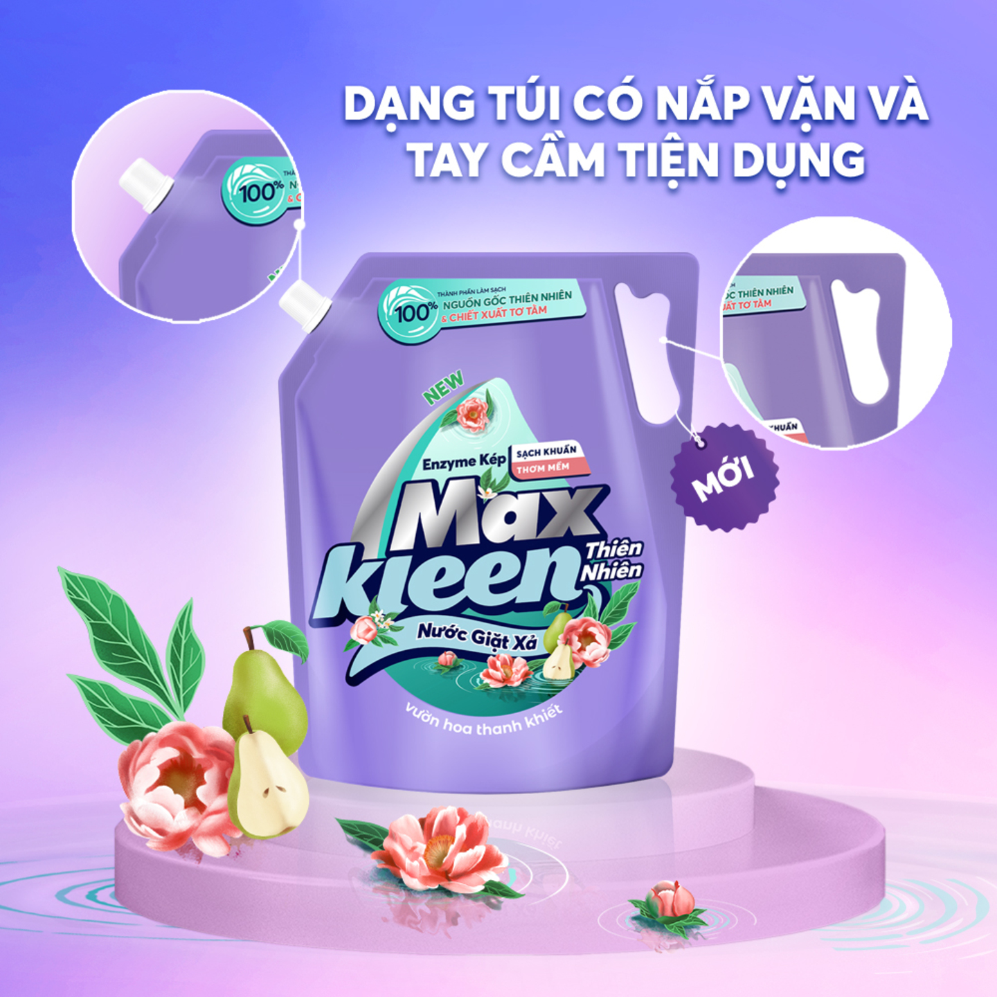 Túi Nước Giặt Xả MaxKleen Thiên Nhiên 2.2kg