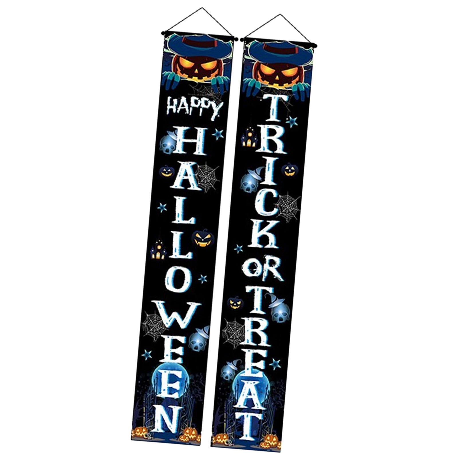Halloween Banner Hanging Door Decorative Indoor Flag Halloween Decor for Festival Themed Party Haunted House Front Decor