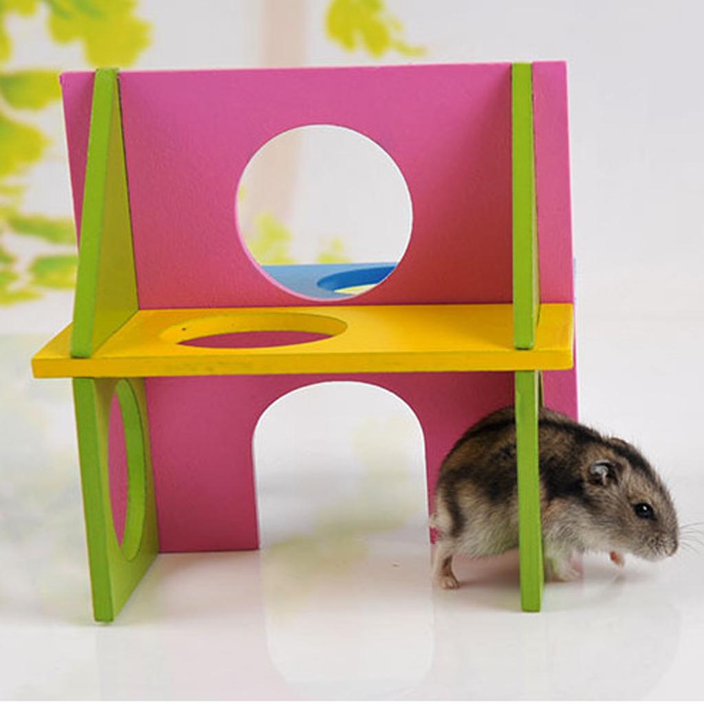 Hamster Supplies Gym Exercise Wood House Toy for Dwarf Hamster Mouse Rat