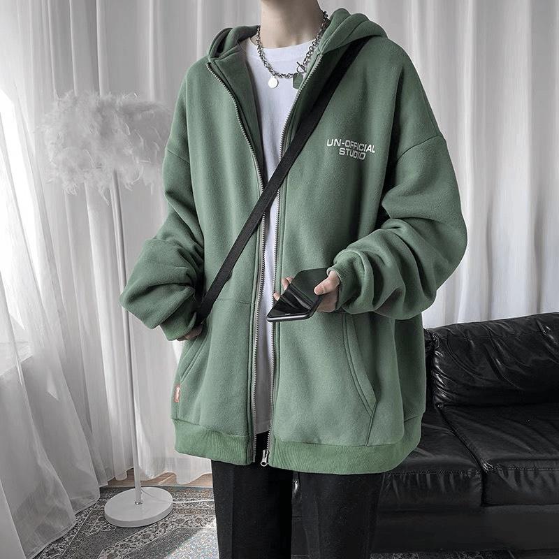 Áo Khoác Hoodie Nam Nữ Có Dây Kéo Nón To Fom Rộng Phong Cách Hàn Quốc MIJU