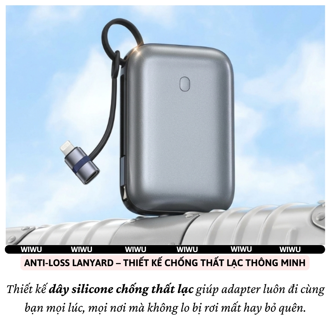 Adapter đầu chuyển đổi OTG PD 27W USB-C to L và L to Type-C hiệu WIWU Legend - Chip Ai thông minh, nhỏ gọn, siêu bền Sạc nhanh PD 27W USB 3.0 Tốc Độ Cao, Mini Chống Thất Lạc - Hàng nhập khẩu