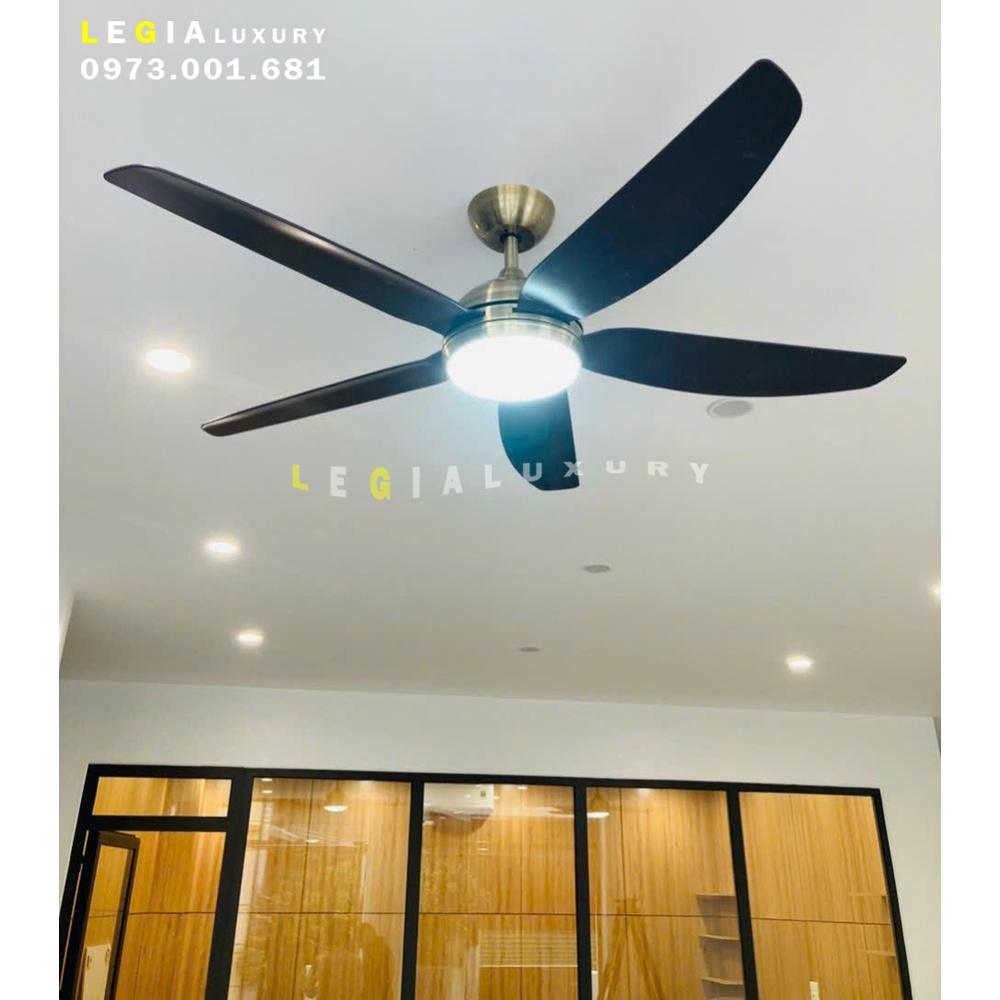 Quạt Trần Đèn Gió Mạnh LÊ GIA LGFAN655D - Chiều Cao 37cm - Sải Cánh 146cm - Bảo Hành 5 Năm {Chính Hãng