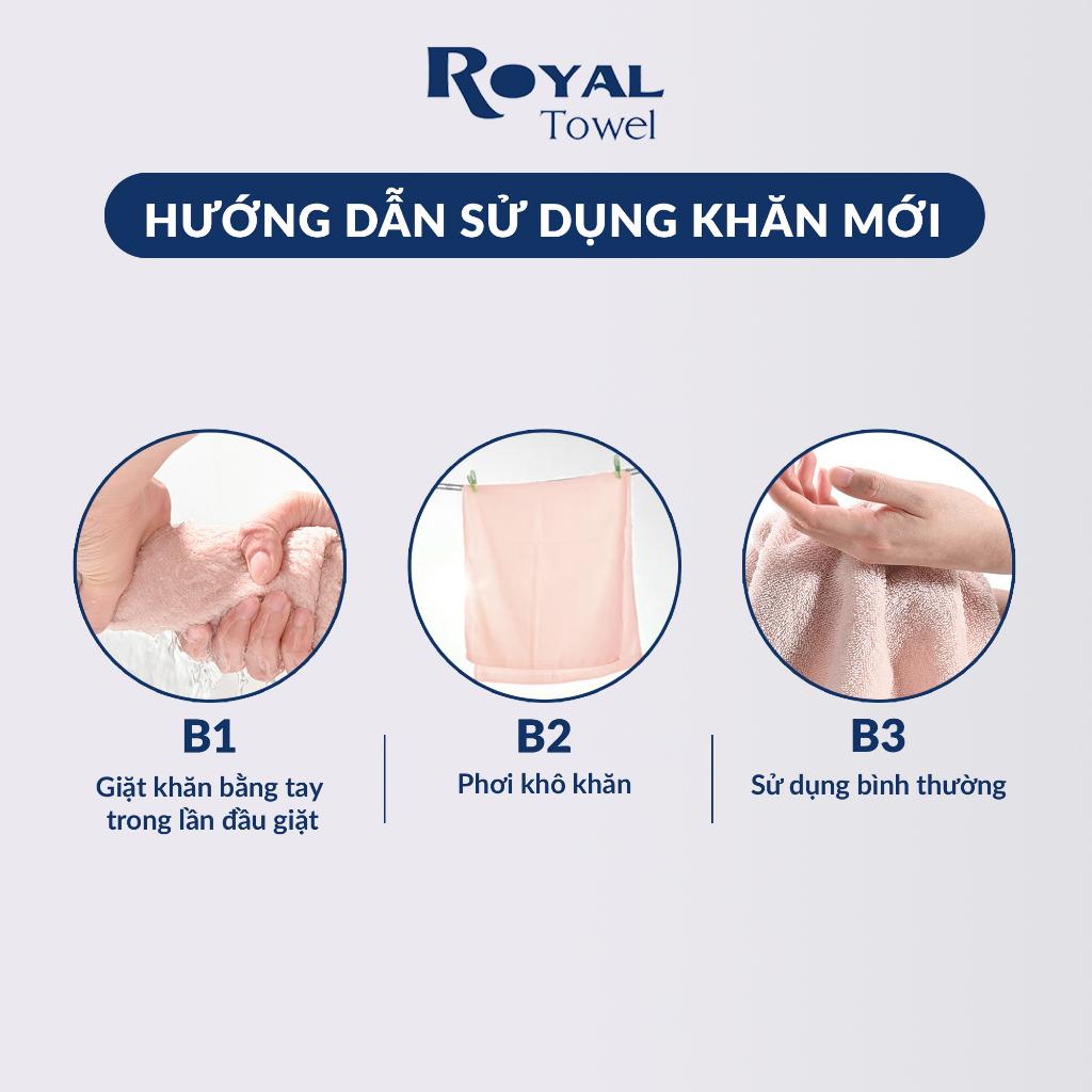 Bộ gồm 2 khăn tắm 70x140cm Royal Towel chất cotton mềm mịn, thấm hút, nhanh khô