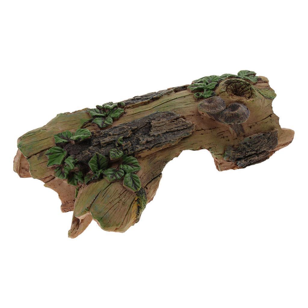 Reptile Aquarium Breeding Box Hiding Cave Tree Hole  Vivarium Ornament 1