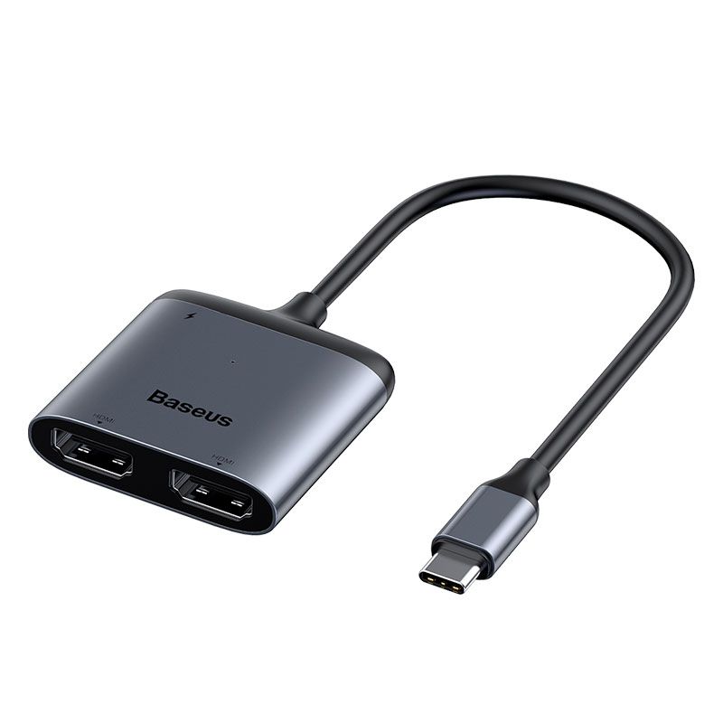 Hub chuyển Baseus Enjoy Series Type C to Dual HDMI 4K + Type C PD intelligent HUB adapter- Hàng chính hãng