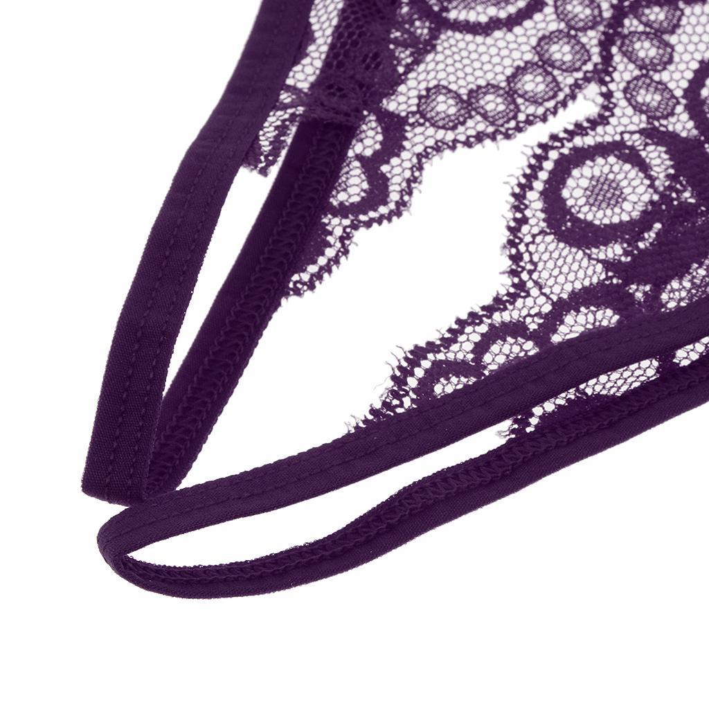 3-6pack Womens Sexy Floral Lace Thong Underwear Crotchless Panties Lingerie