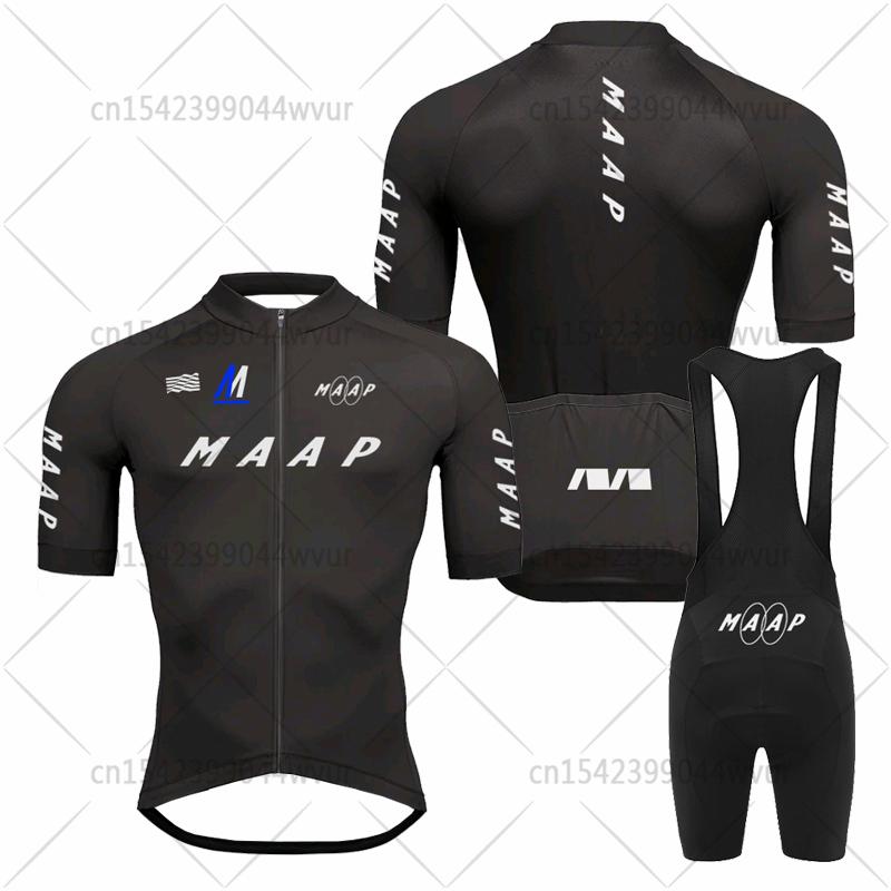 2023 MAAP Bộ Quần Áo Đạp Xe Jersey Bộ Nam Mùa Hè Ngắn Tay Xe Đạp Quần Áo Thoáng Khí MTB Đồng Nhất Xe Đạp Áo Sơ Mi Phù Hợp Với Roupa Ciclismo Color: 8 Size: XS