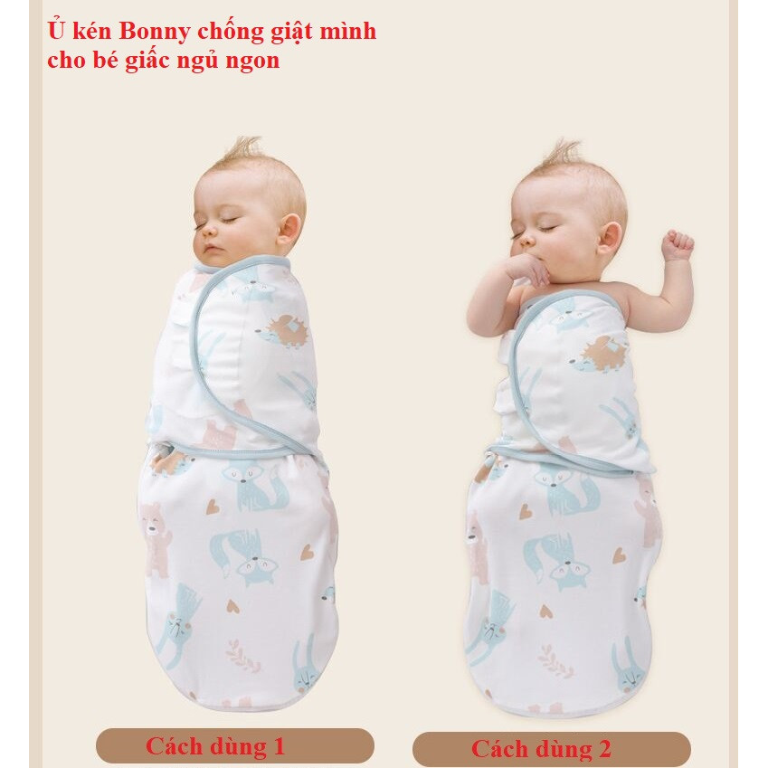 Ủ Kén Bonny Cotton Chống Giật Mình Giữ Ấm Cơ Thể Bé (Họa tiết ngẫu nhiên)