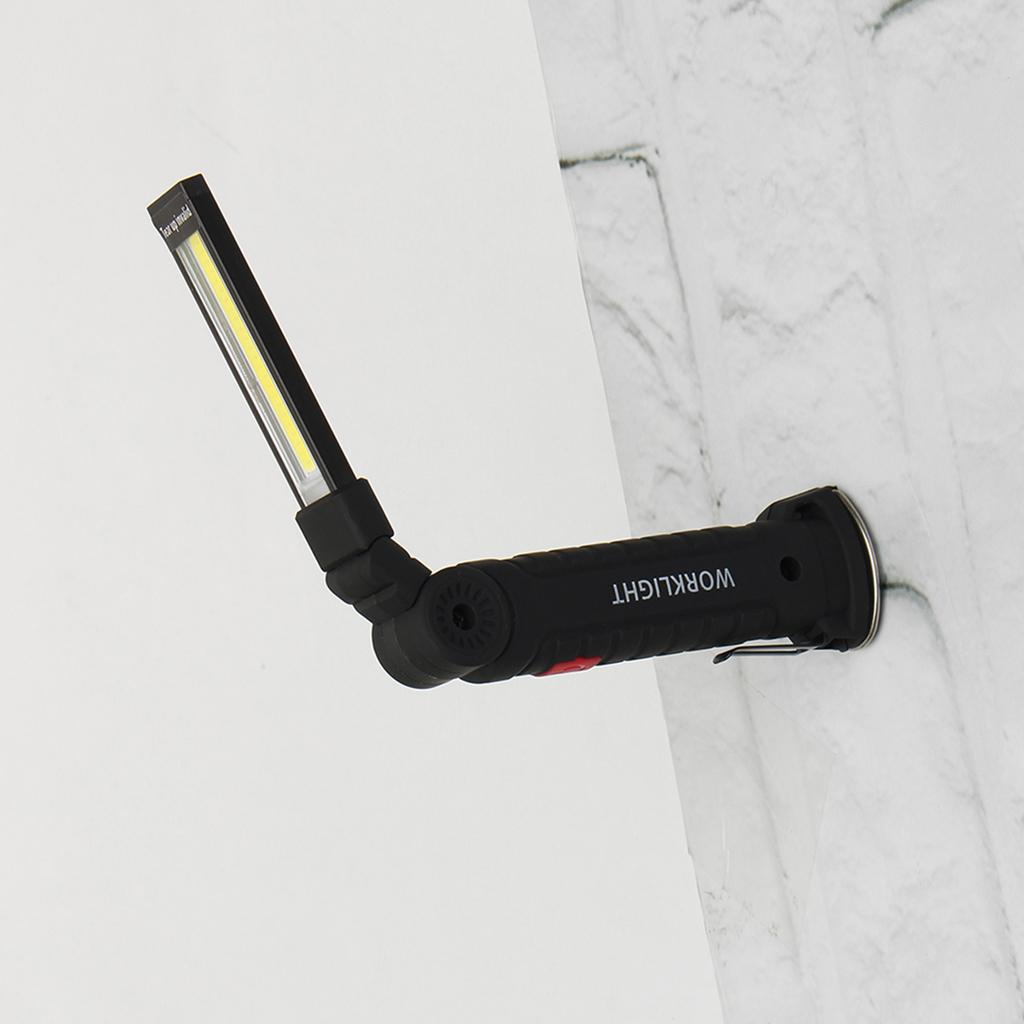 Set of 2, COB LED Work Light Pocket Flashlight Magnetic Base 360° Rotate