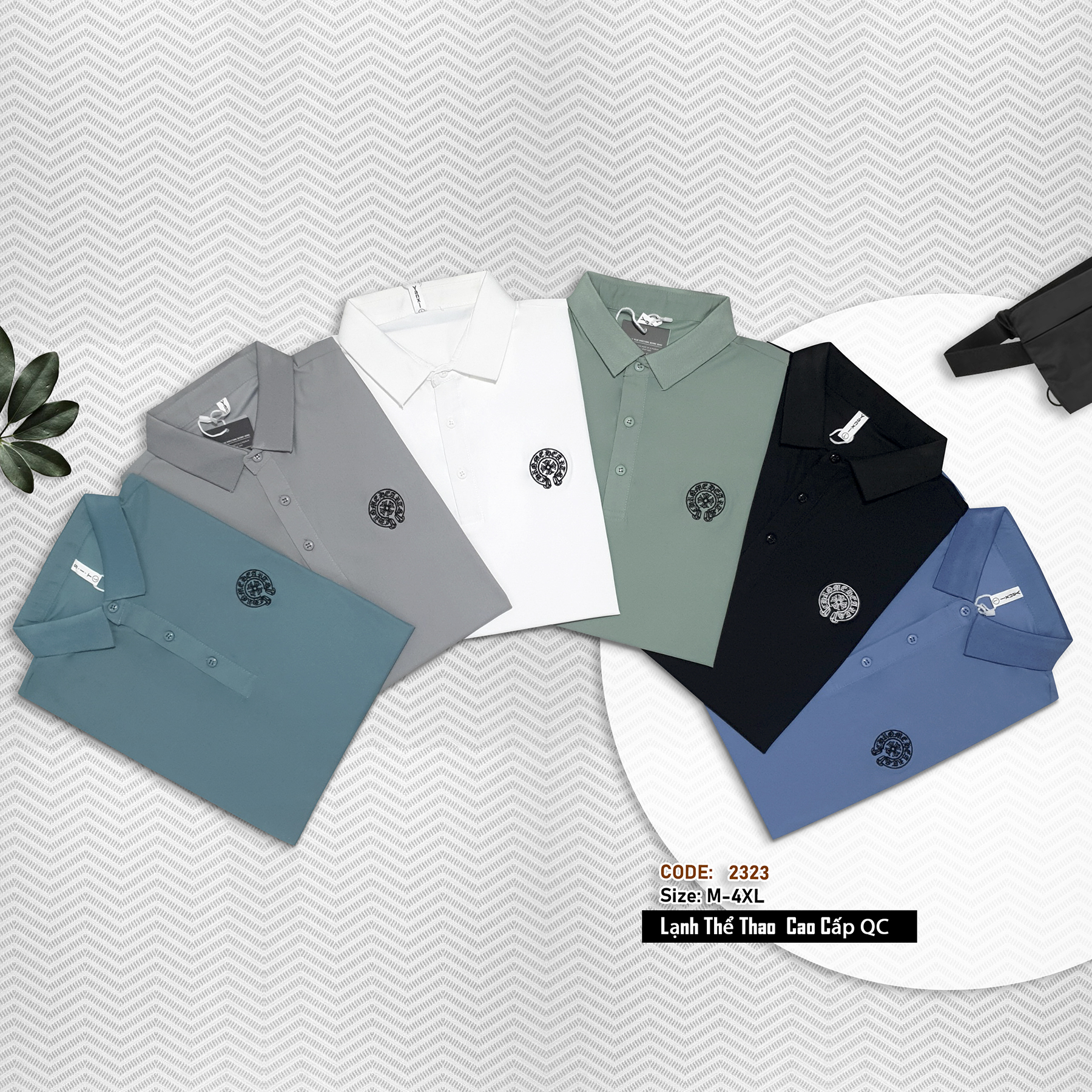 2323 - Áo Polo nam tay ngắn, Áo cổ trụ nam thun lạnh cao cấp, hàng Xưởng may Vinh Thiện Phát, sỉ từ 10 cái