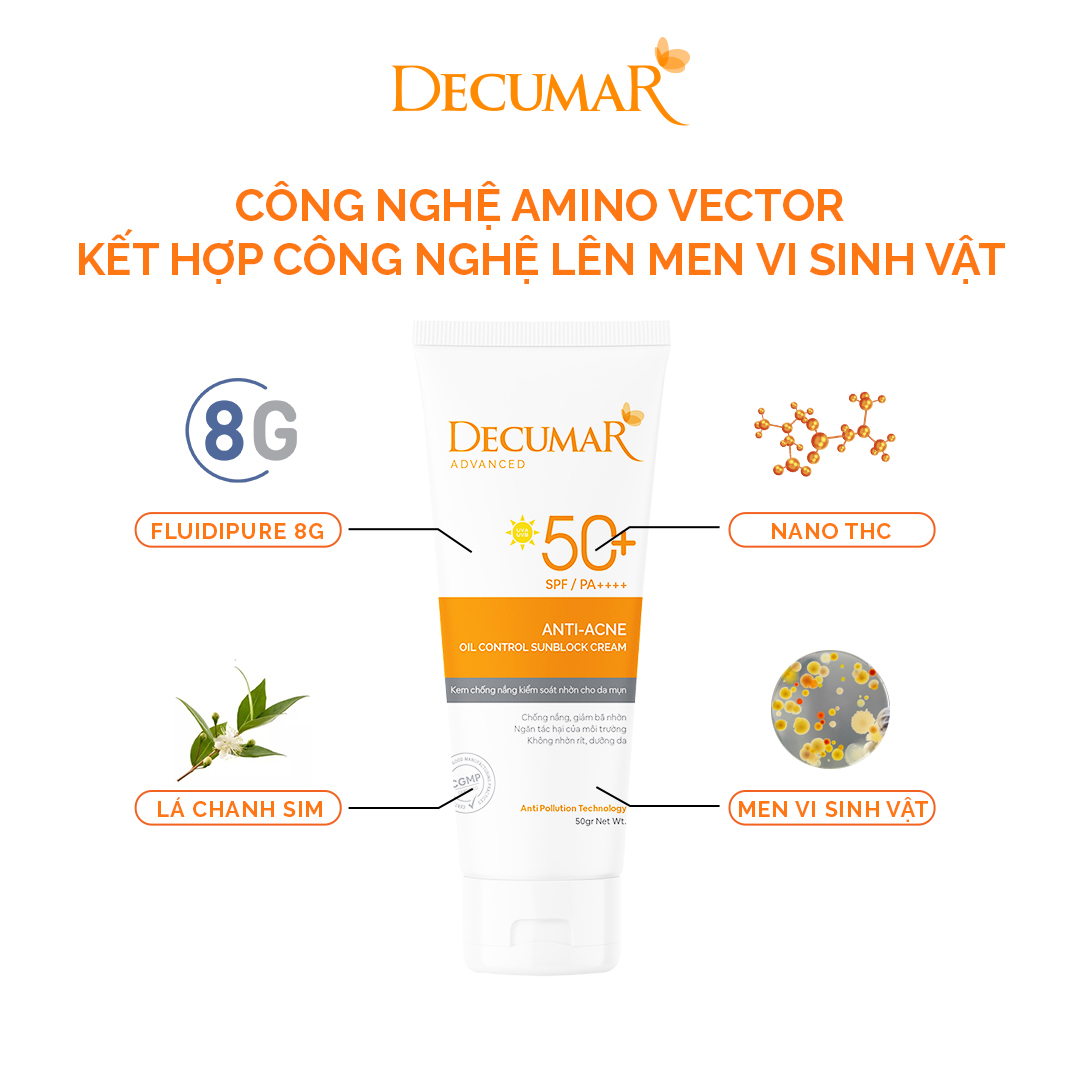 Kem chống nắng Decumar Advaced Sunblock hoàn toàn mới 50g