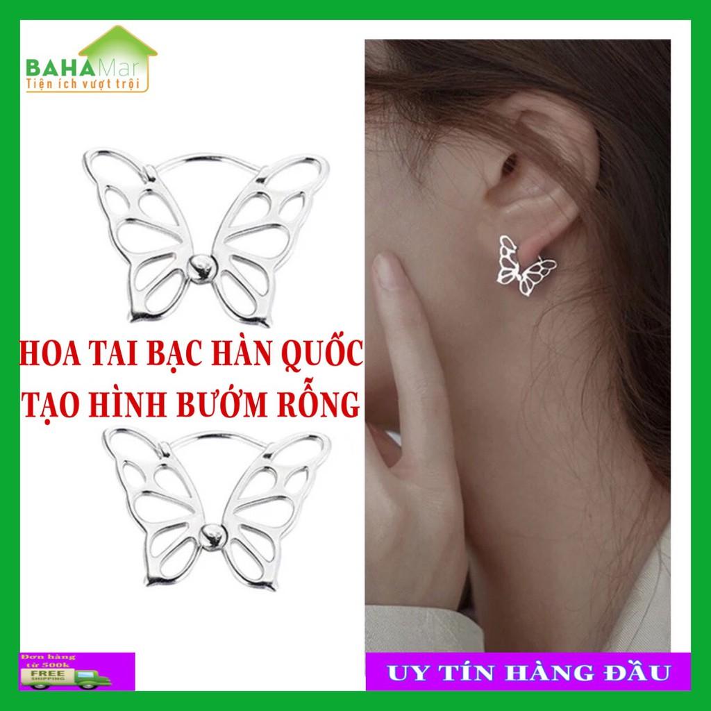 HOA TAI BẠC HÀN QUỐC TẠO HÌNH BƯỚM RỖNG "BAHAMAR" hợp thời trang hình bướm rỗng ấn tượng và sinh động