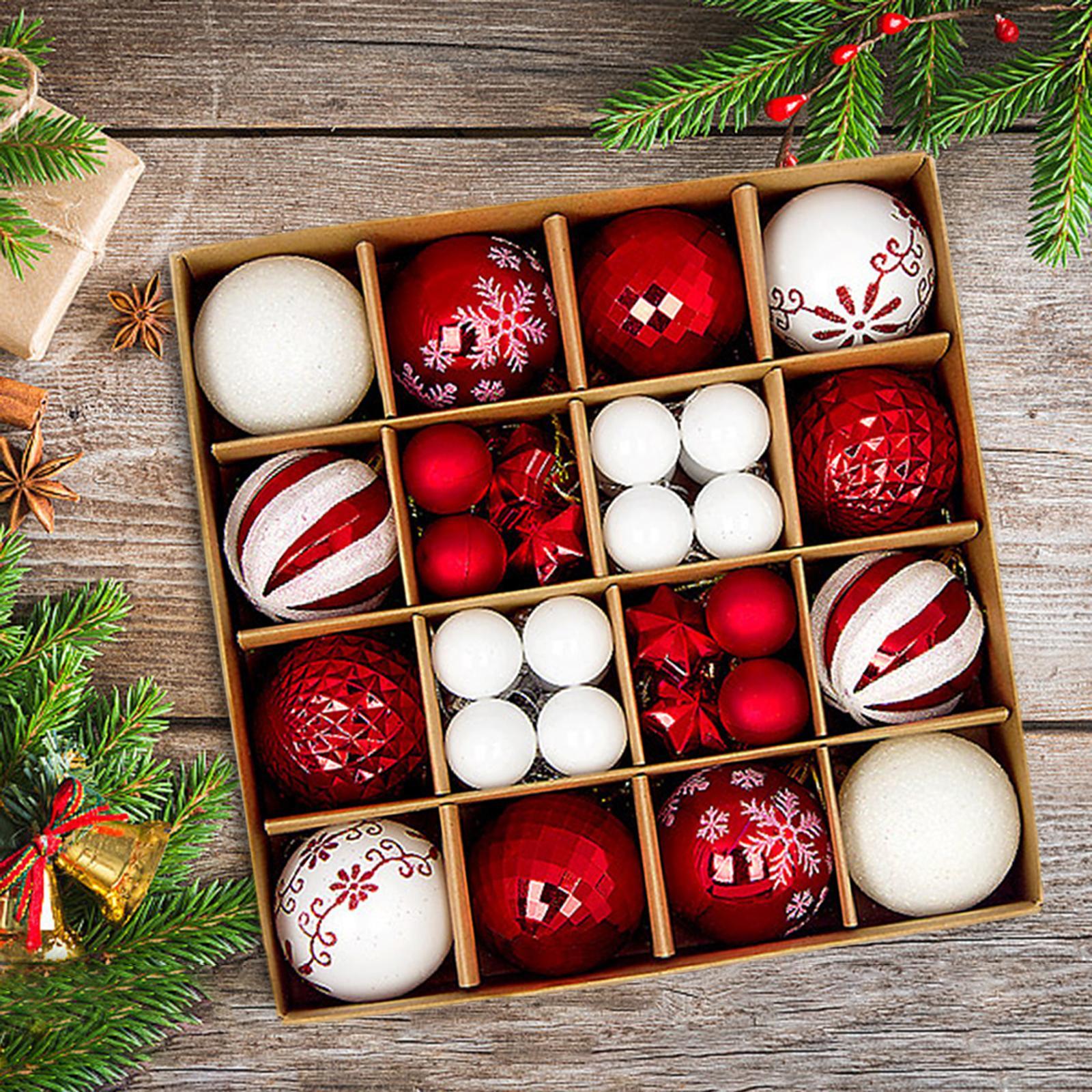 44x Christmas Balls Ornaments Christmas Tree Hanging Decoration for Birthday