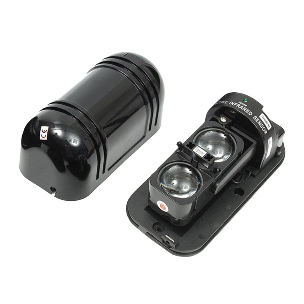 New Dual Alarm Beam Sensor Infrared Detector Sensor Waterproof Alarm Black