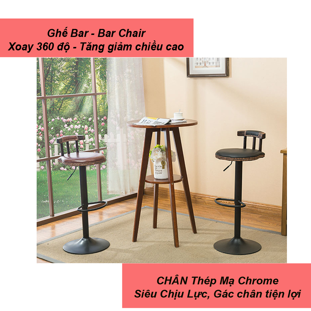 Ghế Bar Thời Trang Gỗ Plywood , Nệm êm Ái , Phong Cách Đương Đại, Xu Hướng Hiện Đại, Xoay Tròn, Tăng Giảm Độ Cao AZP-BC03