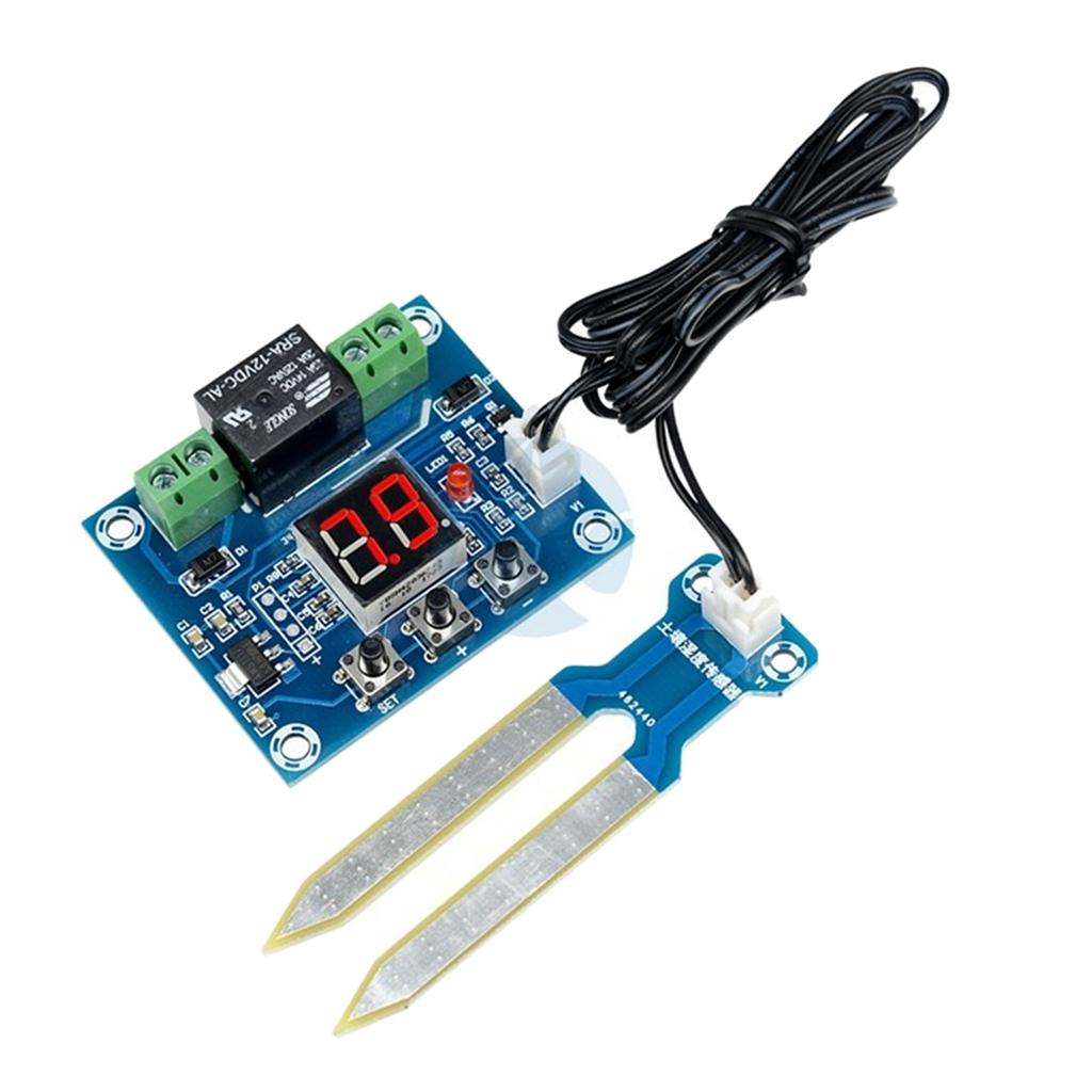 DC 12V Tưới Cây Tự Động Cảm Biến Độ Ẩm Đất Điều Khiển Module Relay