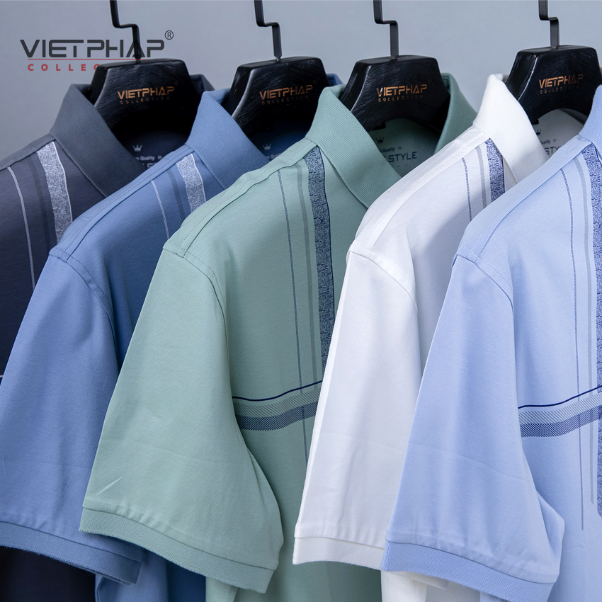 Áo Thun Cotton Lạnh Cao Cấp VIỆT PHÁP / Form Luxury - Chất liệu cotton co dãn và thấm hút mồ hôi tốt 31774