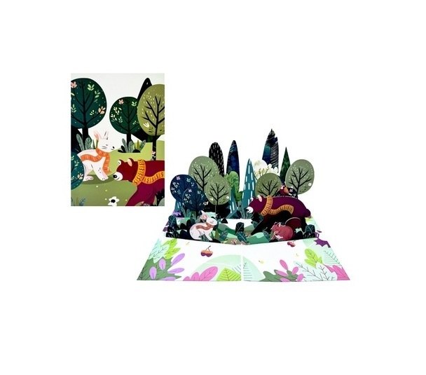 A53 -  Thiệp 3D Thỏ &amp; Gấu – Pop Up Card Viethands Giftshop