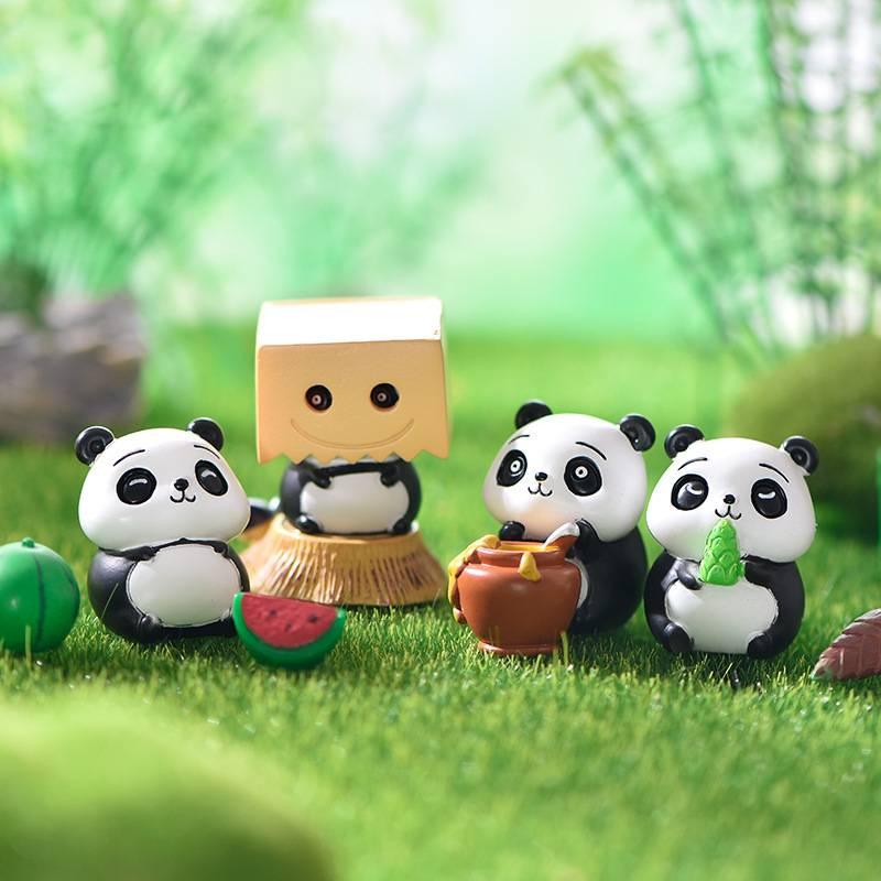 Mô hình gấu trúc trang trí tiểu cảnh, nhà cửa, đồ chơi trẻ em