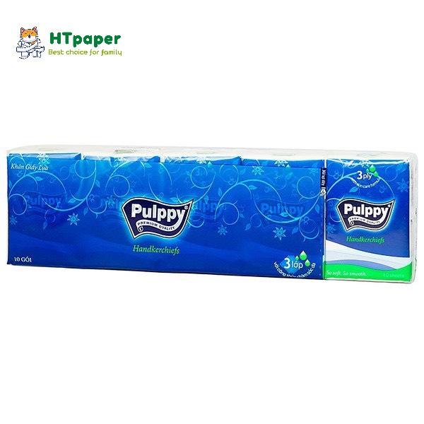 COMBO Khăn giấy mini, Khăn giấy bỏ túi Pulppy mềm mại gói 10 tờ x 3 lớp