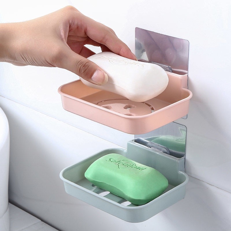Giá để xà phòng treo tường tiện lợi hình mặt cười - giao màu ngẫu nhiên - 1 cái