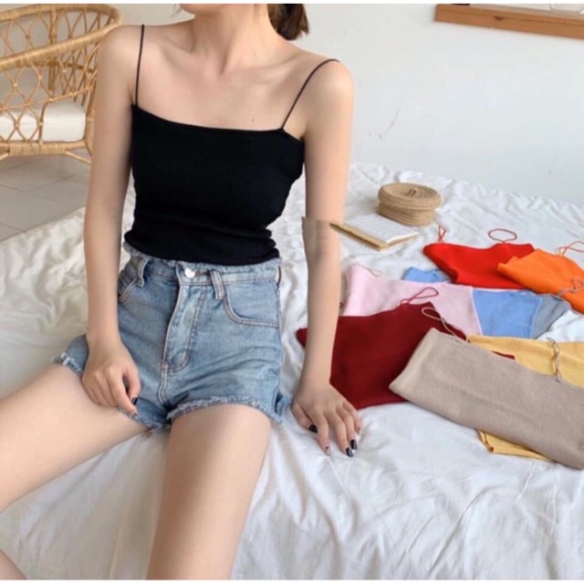 Áo hai dây sợi bún ôm body