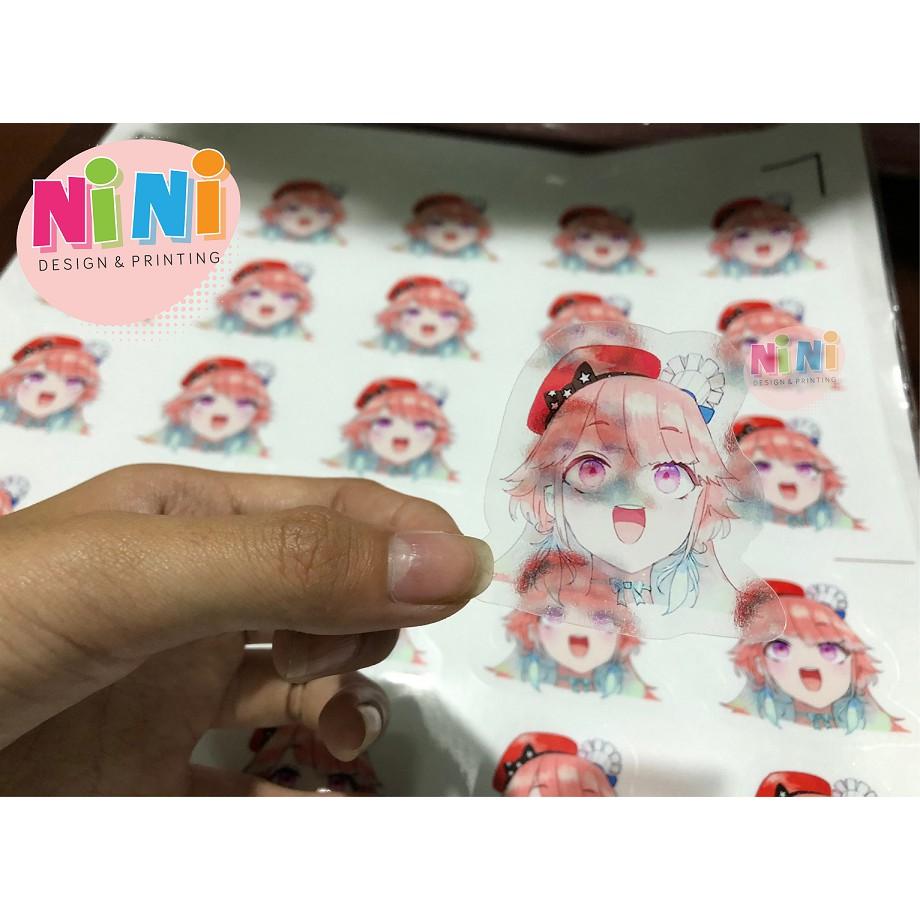 In tem nhãn (decal) trong suốt, rõ nét, bền màu, chống nước tốt