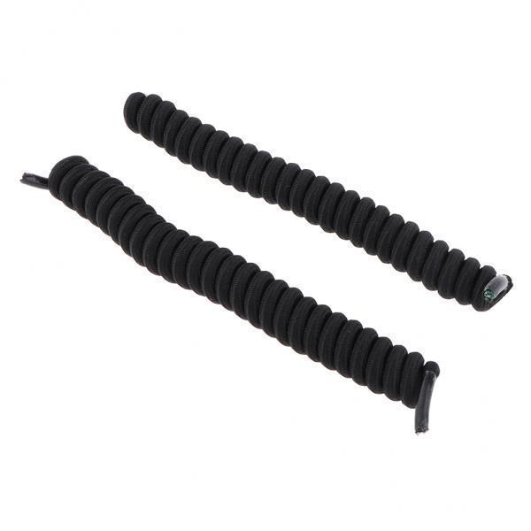 4xElastic No Tie Shoe Laces Curly Shoelaces for Adult & Kids Trainers Black