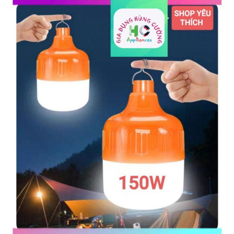 Bóng đèn led sạc pin tích điện 60W, 100W, 150W nạp bằng cáp usb dùng được 6 đến 8 giờ, 3 chế độ sáng