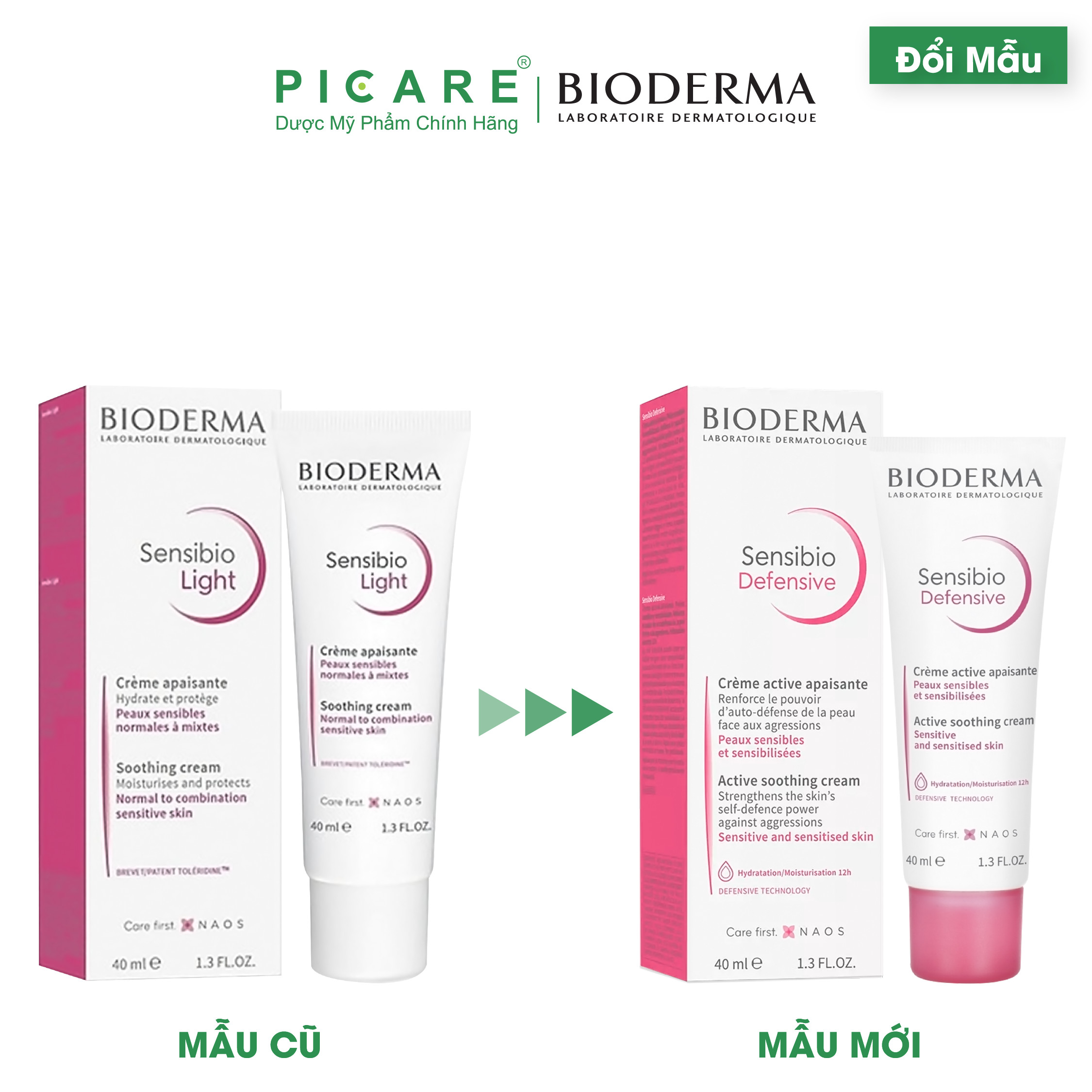 Kem Dưỡng Làm Dịu, Phục Hồi Cho Da Nhạy Cảm Bioderma Sensibio Defensive Cream 40ml