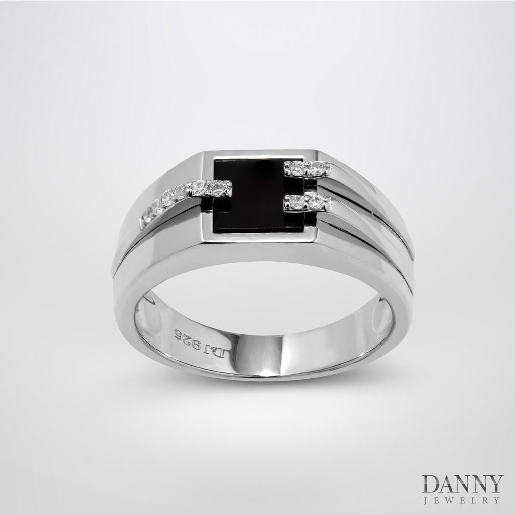 Nhẫn Nam Danny Jewelry Bạc 925 Đính Đá Onyx Xi Rhodium SP7225100023