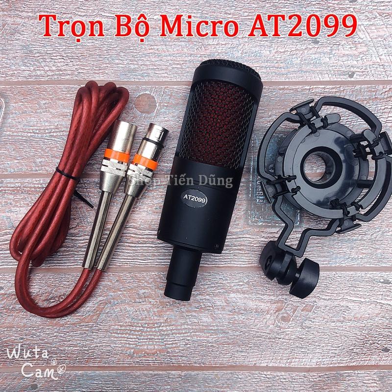 Combo mic thu âm AT2099 mixer f4 có bluetooth chân dây livestream chế zắc 6.5 dây truyền nhạc dây mic 3m