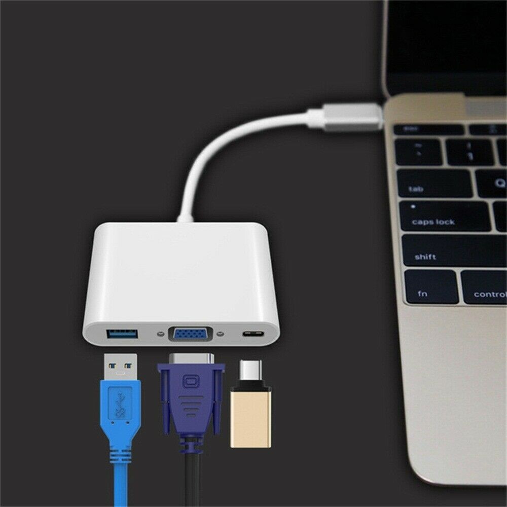 Cáp Chuyển Đổi Từ USB-C TypeC Sang USB 3.0 VGA-Chiếu hình ảnh từ điện thoại