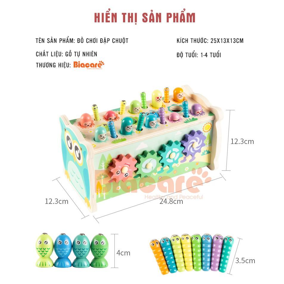 Đồ chơi đập chuột kèm đàn đồ chơi câu cá bằng gỗ 4 trong 1 cho bé từ 1 đến 4 tuổi