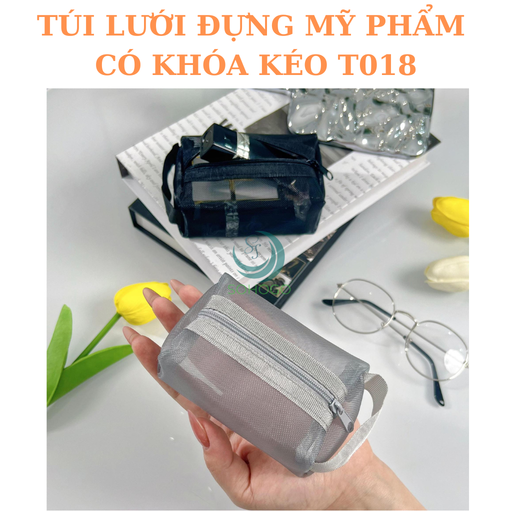 Túi Lưới Đựng Mỹ Phẩm Du Lịch -Túi Đựng Đồ Cá Nhân Lưới Thông Thoáng -Túi Lưới Đa Năng Chống Nhăn – Nhẹ Nhàng &amp; Tiện Lợi -Túi Trang Điểm Lưới Siêu Nhẹ – Cất Gọn Trong Tích Tắc