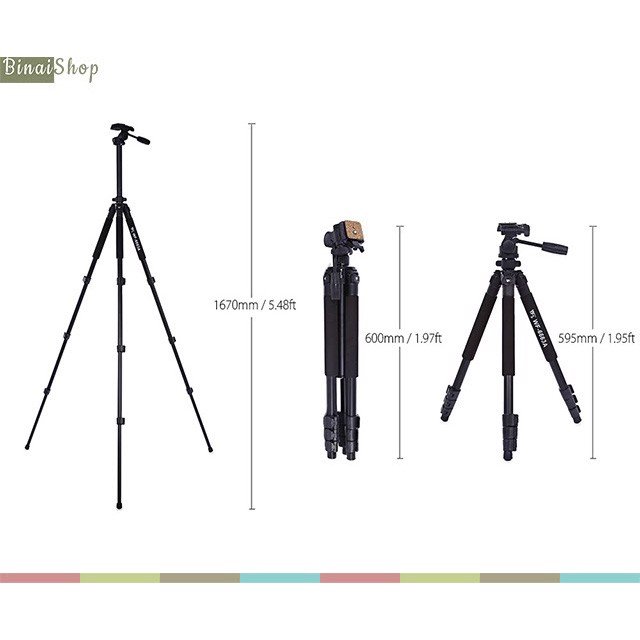 Weifeng WF-6663A - Chân Máy Ảnh Tripod- Hàng chính hãng