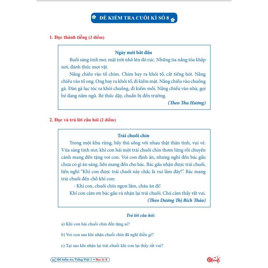Sách - Đề Kiểm Tra Tiếng Việt 1 - Kết Nối Tri Thức Với Cuộc Sống - Học Kì 2
