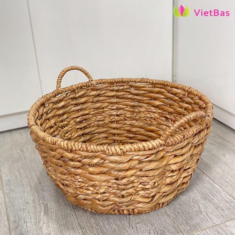 Giỏ lục bình trang trí VIETBAS có quai MAU06