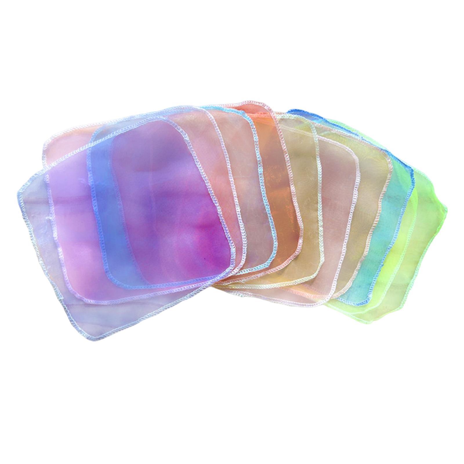 10 Pieces Colorful   Scarf Performance Props Accessories Funny Sensory Toys Dance and Juggling  for Newborn Babies