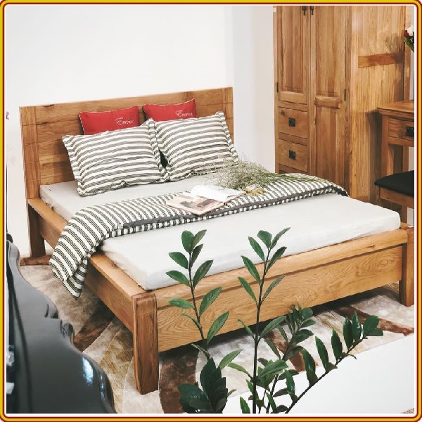 Giường ngủ Tundo kiểu Nhật chân bo 215 x 135 x 90 cm