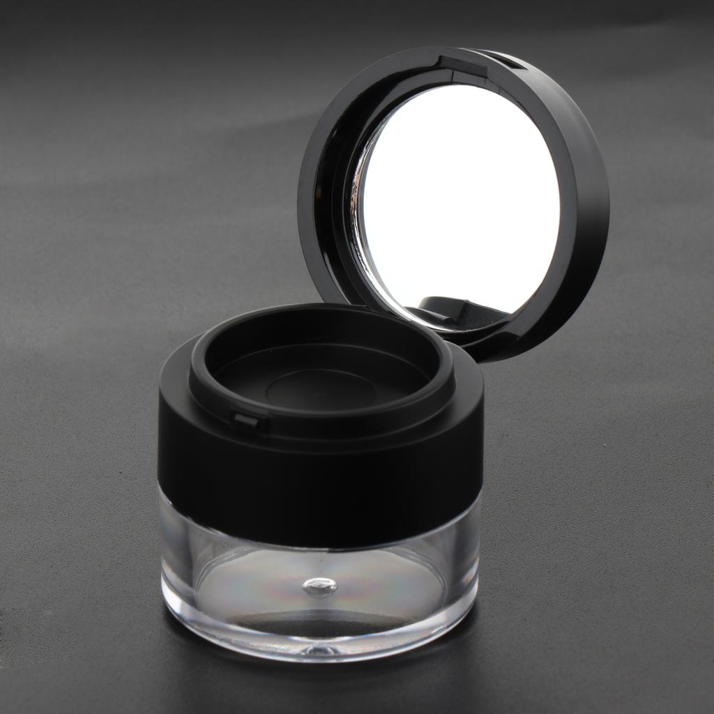2x Empty Loose Powder Jar Refillable Cosmetic Container Travel Container