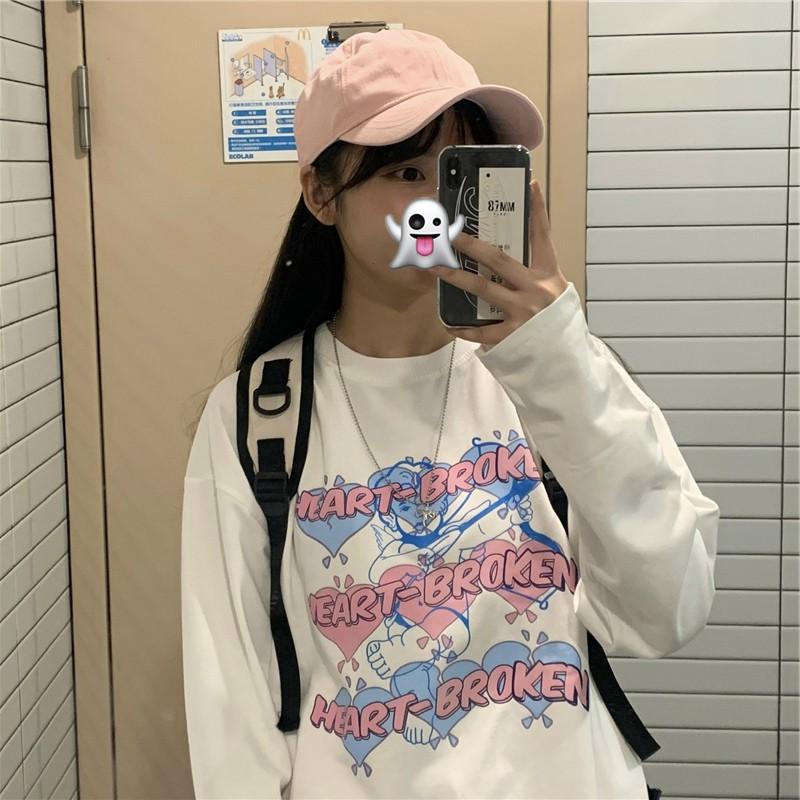 Áo Thun Tay Dài Unisex HEART BROKEN Form Rộng Thu Đông