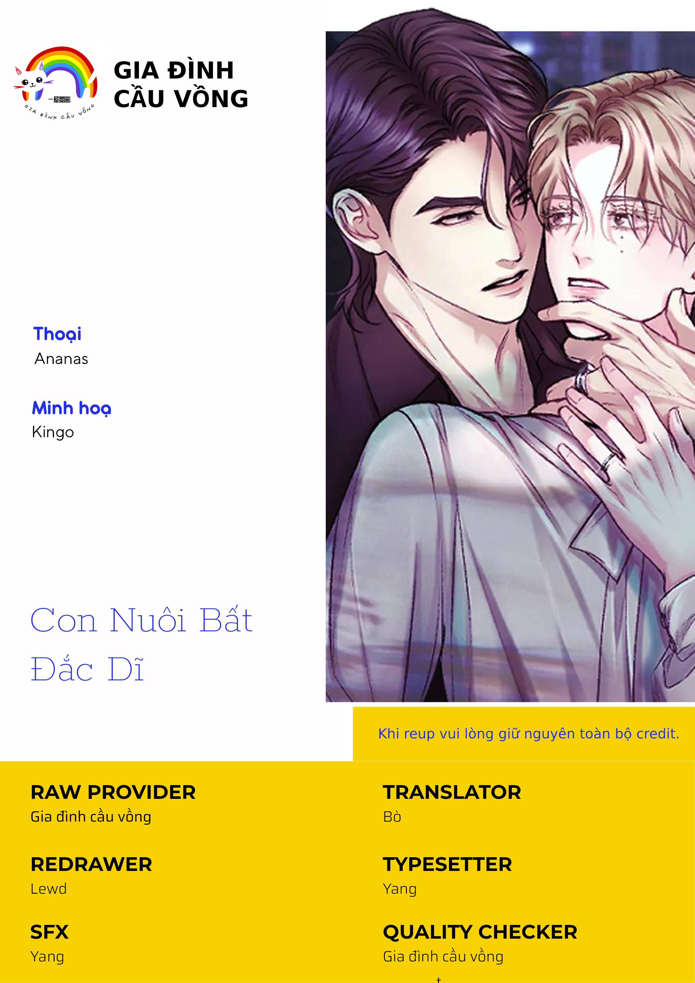 CON NUÔI BẤT ĐẮC DĨ chapter 1