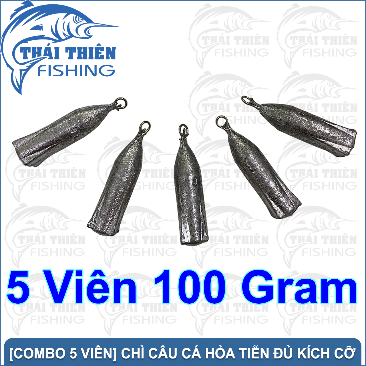 Combo 5 Viên Chì Câu Cá Hỏa Tiễn Có Móc 30g, 50g, 75g, 100g