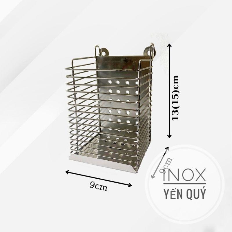 Ống đũa vuông 1 ngăn inox không gỉ - Giỏ đựng đũa muông vuông 1 ngăn inox