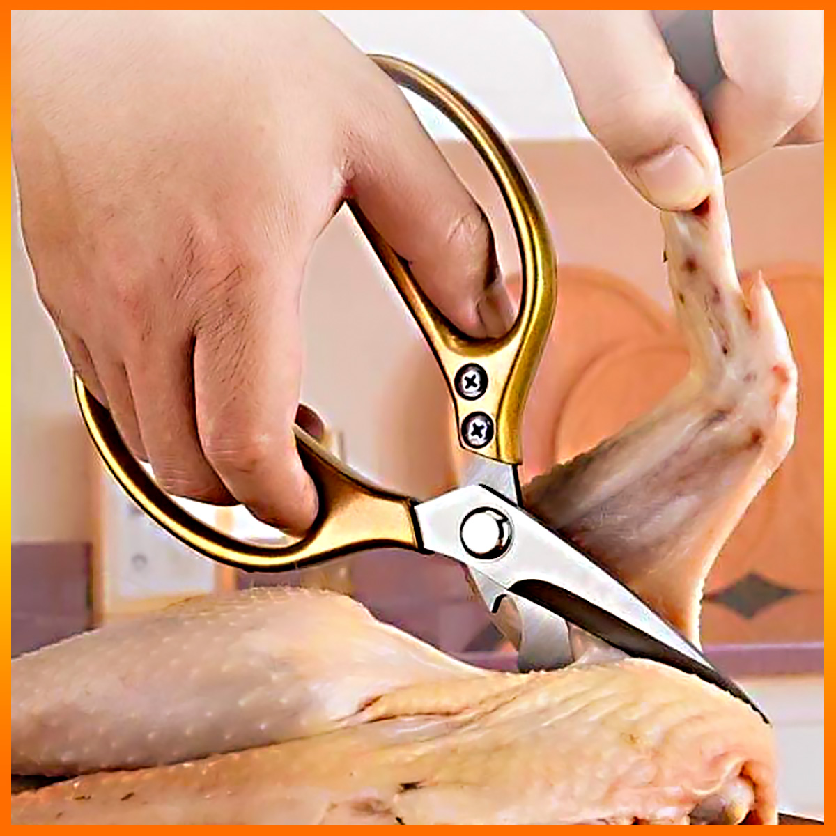 Kéo nhật sk5  làm bếp đa năng - Kéo cắt gà, cắt vịt, cắt cá, cắt vải - Hàng nội địa Zise lớn 23cm