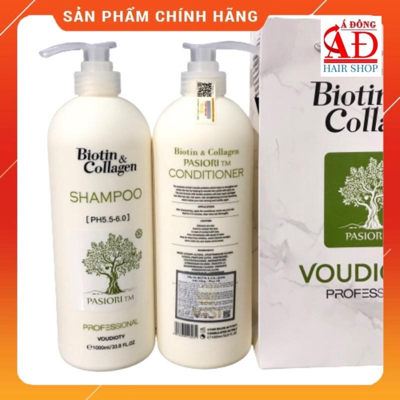 BỘ DẦU GỘI XẢ BIOTIN COLLAGEN PASIORI TRĂNG SIÊU MỀM MƯỢT CHO TÓC KHÔ Ý 1000ML*2 (Cặp