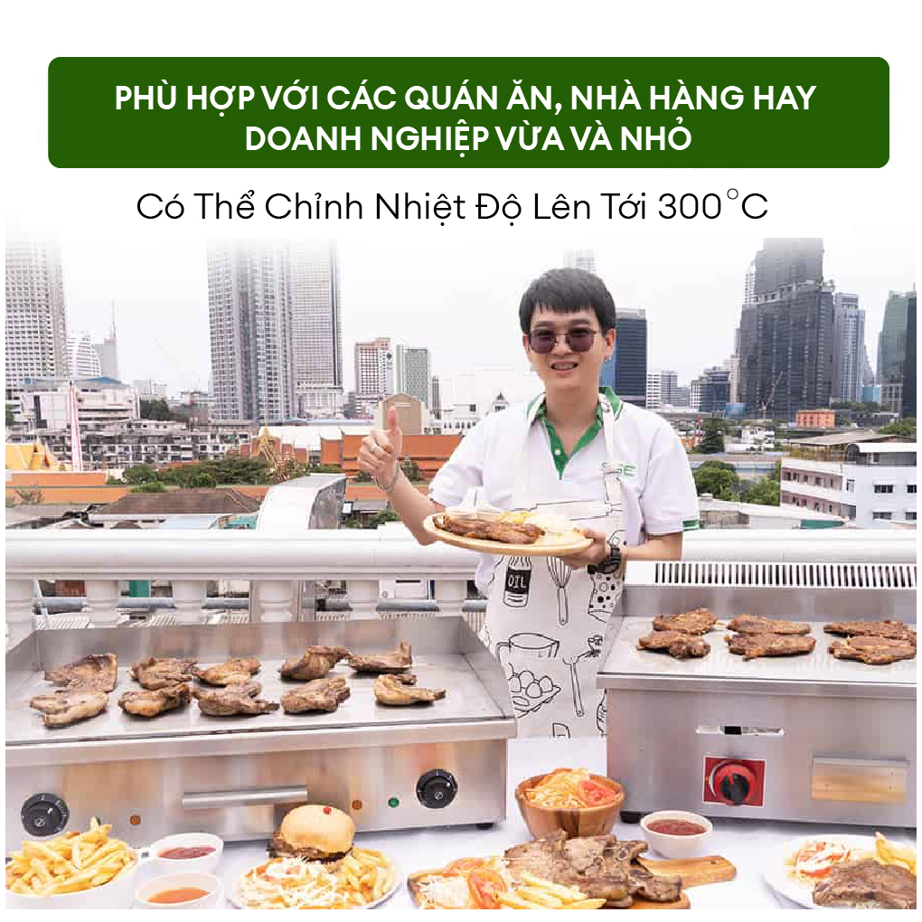 Bếp Chiên Nướng Sử Dụng Điện GDE55. Giá Cả Phải Chăng, Phù Hợp Với Các Quán Ăn, Nhà Hàng Hay Doanh Nghiệp Vừa Và Nhỏ. Có Thể Nướng Thịt, Làm Hamberger, Các Món Xào. Hàng Nhập Khẩu Chính Hãng SGE Thailand